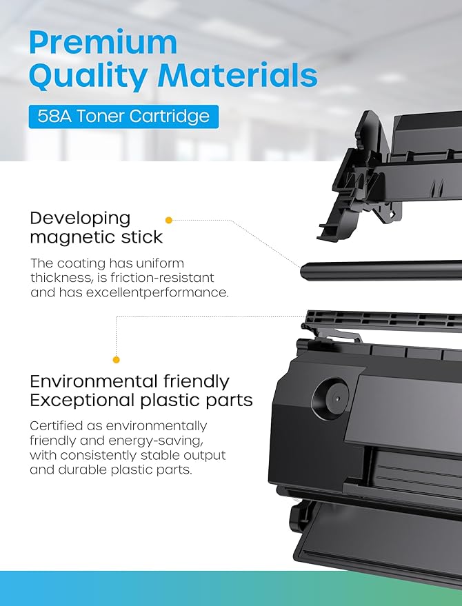 58A CF258A Toner Cartridge Black Compatible for HP 58A CF258A 58X CF258X Toner Cartridges Work with HP LaserJet MFP M428fdw M428fdn M428dw M404 M428 Pro M404n M404dn M404dw Printer (2 Pack, With Chip)