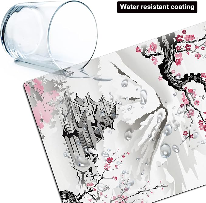 Small Mouse Pad Cute, Mini Mouse Pads for Wireless Mouse and Laptop, Travel Mousepads with Designs - Japanese Cherry Blossom/Sakura, Portable Mousepad with Non-slip Rubber Base - 5.5 x 7 Inch