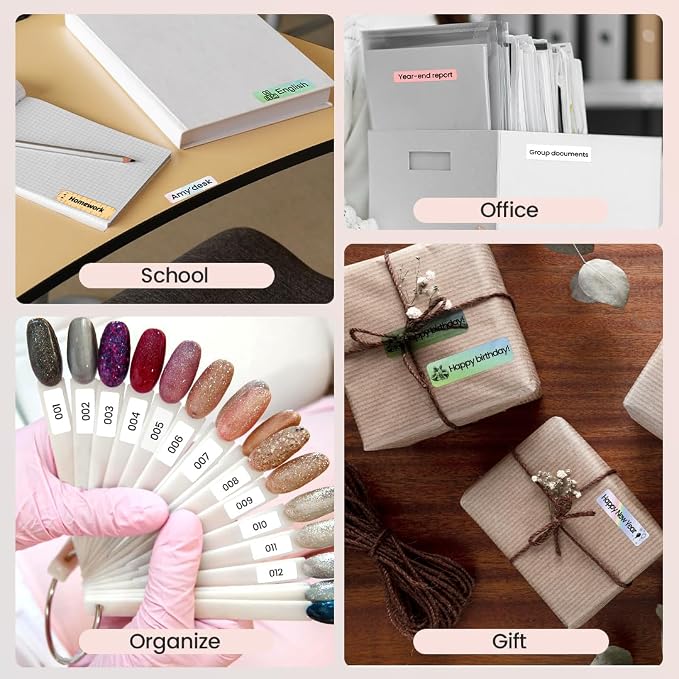 Phomemo Label Maker, Bluetooth Mini Portable Label Printer for Home School | Small Label Maker Machine with Tape, Lightweight Rich Templates Fonts Icons for Home, School Classroom Name Label, Office
