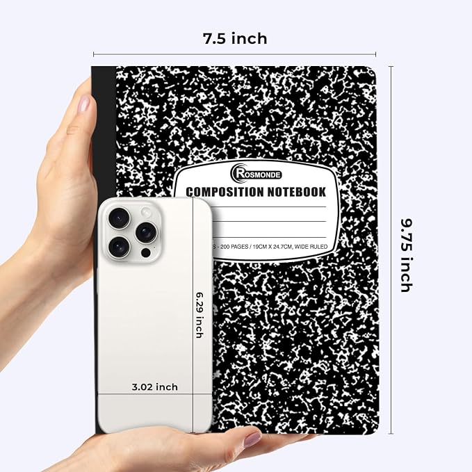 5000 Pack Composition Notebooks Bulk, Wide Ruled, Black Marble | Pallet of Composition Notebooks, 100 Sheets (200 Pages), 9-3/4 x 7-1/2, Bulk Supplies for School & Office, 4-7 Days Transit