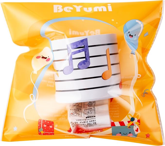 BeYumi Musical Notes Border Trim - 65ft Back to School Musical Notes Straight Rolled Border Trim Pastel Watercolor Bulletin Board Borders Music Themed School Classroom Office Chalkboard Party Decor