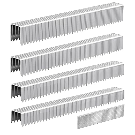 Heavy Duty T50 Staples 1450-Count 5 Sizes Includes: 5/16",3/8",1/2",9/16" Staples+5/8" Brad Nails, 20 Gauge Galvanized Assorted Size Project Pack