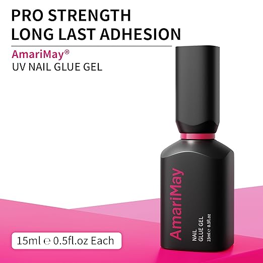 Nail Glue Gel, 15ml, Strong Hold 2 in 1 Nail Glue and Base Coat for Press On Nails, Nail Tips & Acrylic Fake Nails, Long Lasting, Maximum Strength, UV/LED Light Cure, DIY Salon Quality.