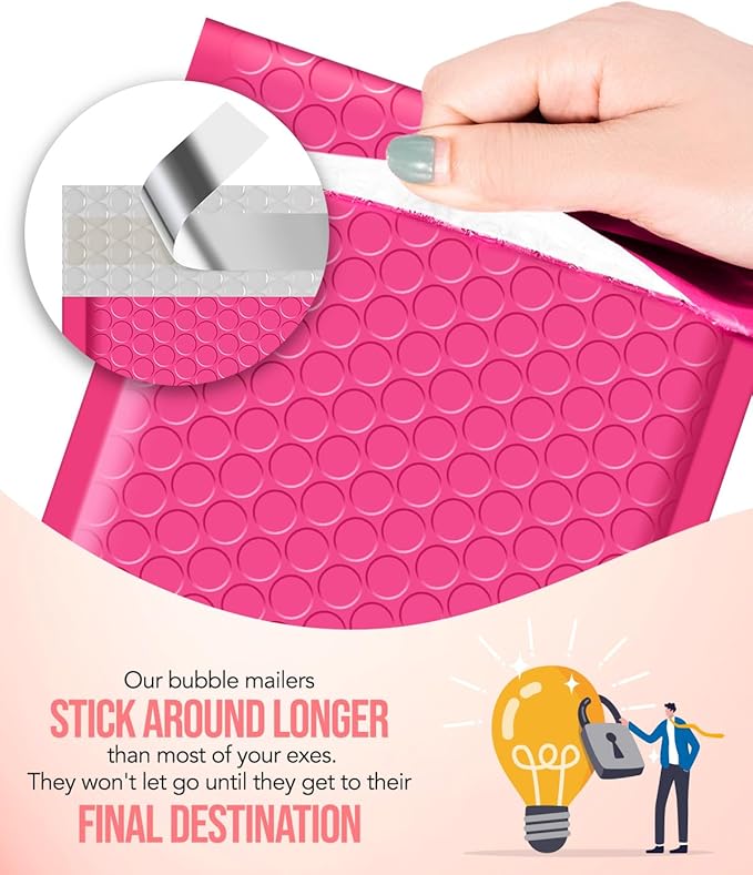 GSSUSA Bubble Mailers 6x10 100 Pack Usable Size 6x9" Small Bubble Mailer Padded Envelopes with 50 Pink & 50 Teal Cute Bubble Mailers Self-Seal Bubble Envelopes Mailing for Small Business, Mixed Colors