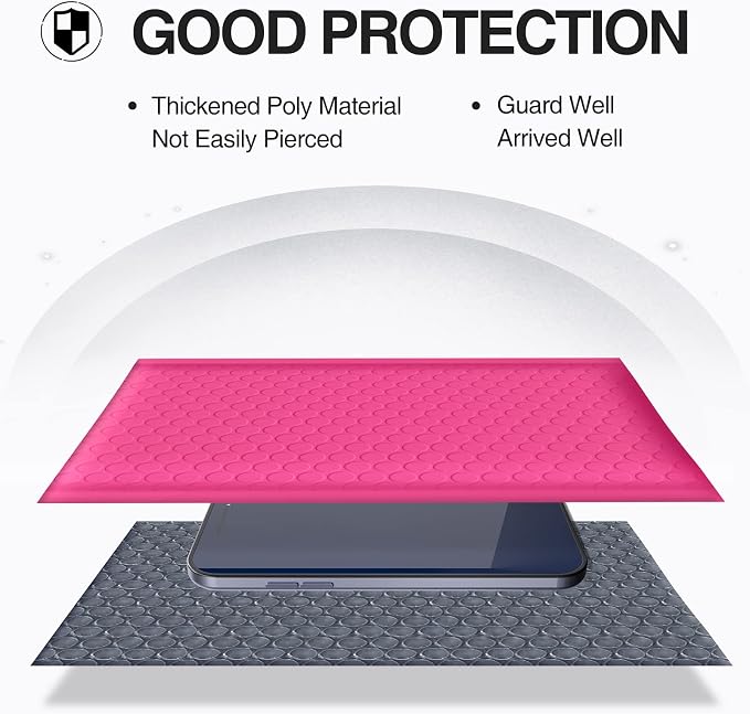 UCGOU Bubble Mailers 4x8" Hot Pink 50 Pack Usable Size 4x7" Shipping Bags | Opaque Self Seal Adhesive Waterproof Boutique Padded Envelopes for Jewelry Makeup Small Bubble Mailers for Trading Cards #000