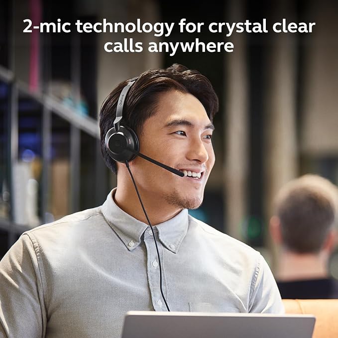 Jabra Evolve2 30 SE (2025 Version) Wired Dual-Ear USB Headset, Black | Dual-Ear Headset with Microphone, USB-A and USB-C Cable, Ideal Computer Headset, Works with Online Meeting Platforms