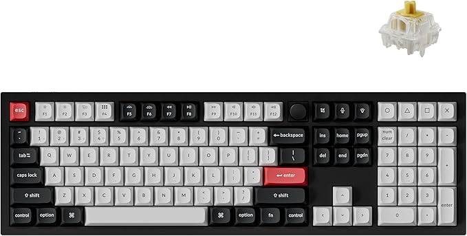 Keychron Q6 HE QMK Wireless 2.4 GHz Custom Keyboard, Rapid Trigger Bluetooth 100% Full-size with Hall Effect Gateron Double-Rail Magnetic Switches PBT Keycaps Aluminum Compatible for Mac Windows Linux