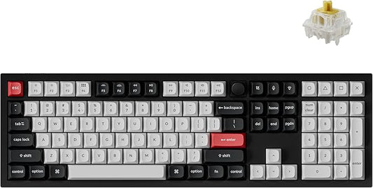 Keychron Q6 HE QMK Wireless 2.4 GHz Custom Keyboard, Rapid Trigger Bluetooth 100% Full-size with Hall Effect Gateron Double-Rail Magnetic Switches PBT Keycaps Aluminum Compatible for Mac Windows Linux