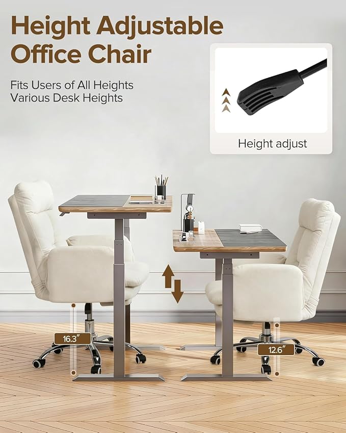Multifunctional Big and Tall Office Chair with Flip-Up Armrests & Footrest | 180° Reclining Comfy Computer Gaming Chair for Pets & Cross-Leg Sitting, Ergonomic Desk Chair for Work, Gaming & Nap, White
