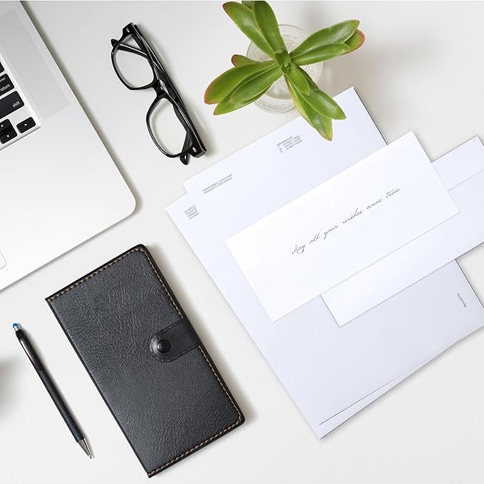 Zzrywuty #10 Letter Size Mailing Envelopes for Business, 500pcs Self Seal Windowless Security Envelopes 4-1/8 x 9-1/2 Inch White 24LB Paper