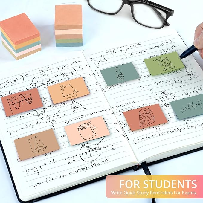 Taja 96 Pads Sticky Notes, 1.5"x2" Inches Mini Sticky Notes Pads, Vintage | Bulk Small Sticky Notes for Quick Reminders and Color Coding, Mini Sticky Notes for Office, School and Home Organization