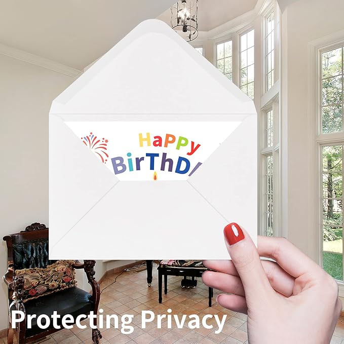 A7 Envelopes 200 Pack White Envelopes 5x7 V Flap, Suitable for 5x7 Photos, Cards, Weddings, Invitations, Announcements, Baby Gifts 5.25 "x 7.25" (White) (200)