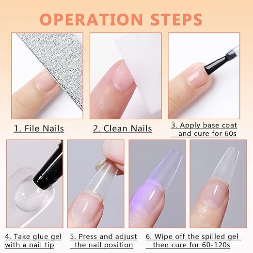 Solid Nail Glue Gel, 15g Soft Gel Nail Tips Glue Gel Super Strong Solid Gel Soak Off for Acrylic Nails Extension Fake Nails Press On Nails U V Lamp Curing Needed