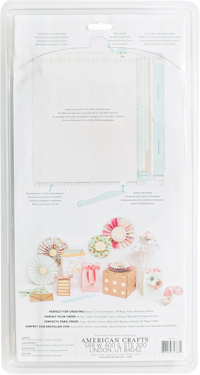 We R Memory Keepers Trim & Score Board (71337-1), 12x12 Board with Scoring Tool and Two Titanium Blades (71338-8), Great for Scrapbooking, Card Making, Paper Crafts