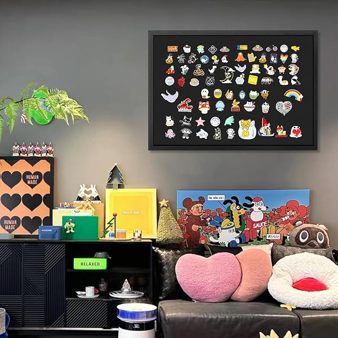 Miratino Large Bulletin Board, 23 "x18 Black Cork Boards for Walls with Frame, Pin Display Board Vision Board for Home School Office Decor