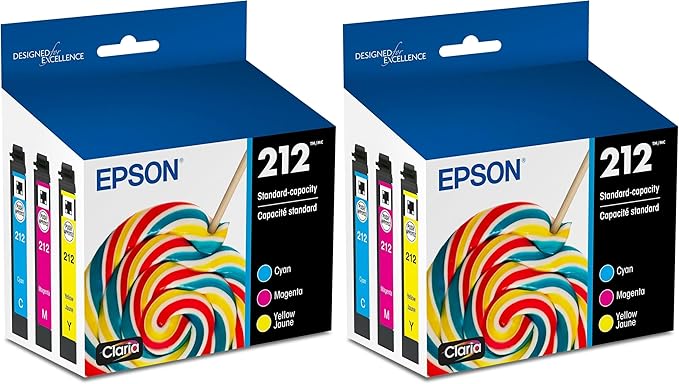 Epson 212 Claria Ink Standard Capacity Color Combo Pack (T212520-S) Works with Workforce WF-2830,2850 and Expression XP-4100,4105,(Pack of 2)
