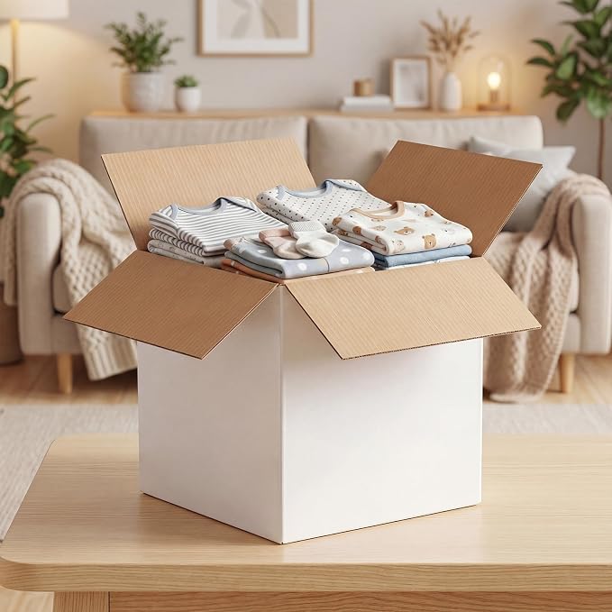 CRUGLA 9x9x9 Shipping Boxes 15 Pack, White Corrugated Cardboard Boxes with Side-Lock and Pre-Applied Double-Sided Tape, Easy Assemble Packing Mailer Boxes for Small Business Shipping