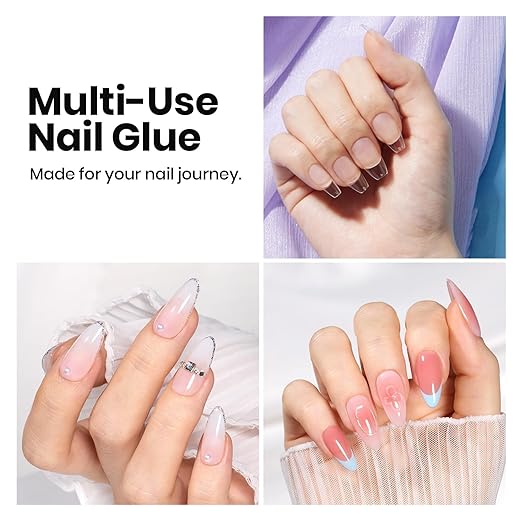Beetles 3Pcs 15ml HEMA-Free Nail Prep & Glue Set, Professional Protein Nail Prep Acid-Free Dehydrate Bond Primer, TPO Free 9 in 1 Glue Gel for Nail Tips Clear Press On Nails Extension