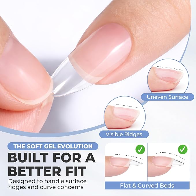 Luckyfairy Gel Nail Glue for Nail Tips 15ml | Nail Gel Glue Lamp Curing Needed, Long Lasting, Clear Acrylic Press on False Nails, Not Peel Off & Bubble Free Formula