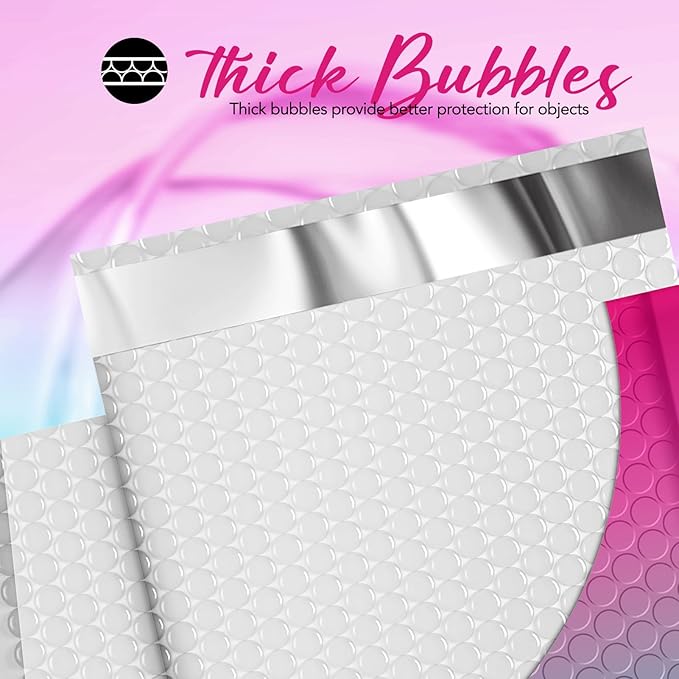 Fuxury Bubble Mailers 8.5x12" 240 Pack Padded Envelopes Usable Size 8.5x11"Thick Mailing Envelopes Bubble Opaque Padded Mailers Shipping Bags for Mailing Jewelry Makeup Small Business #2PinkGreen