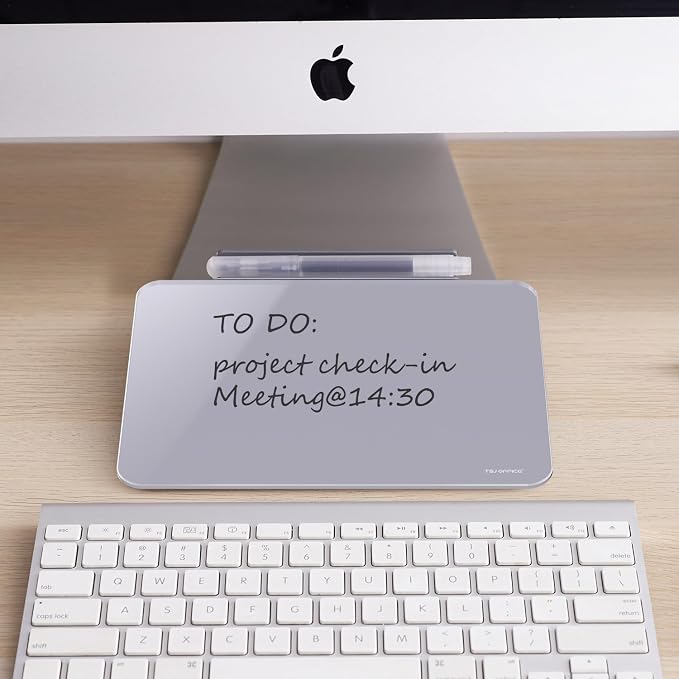 Small Desktop Glass Dry-Erase Whiteboard - 8 X 6 Inches Tabletop Easel Whiteboard with Stand, Desk Board Buddy for Artist, Teacher and Student