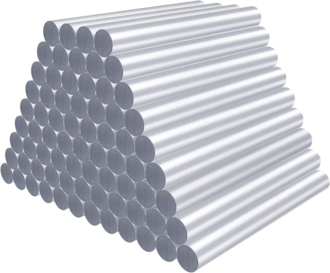 72 Pack 0.43x4 Metallic Silver Hot Glue Sticks Bulk, Hot Melt Glue Sticks for Christmas Cards, Wax Seal Stamp, Decoration, Handmade Arts and Crafts DIY, Car Dent Repair