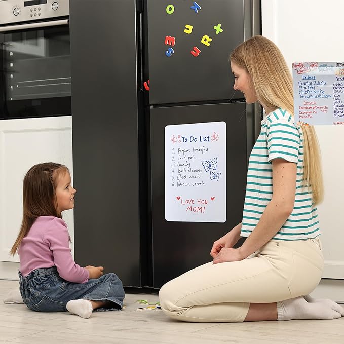 Magnetic Dry Erase Whiteboard Paper 18" x 39", Babenoun Fridge White Board on Wall for Organizer and Planner, Kitchen Refrigerator Shopping List with Marker