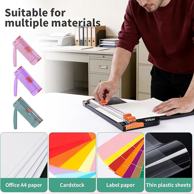 A4 Paper Cutter Slider 12 Inch Paper Trimmer Photo Cutter, Green | Small Paper Cutter for Classroom Scrapbooking Cutter, Cutter Sliding