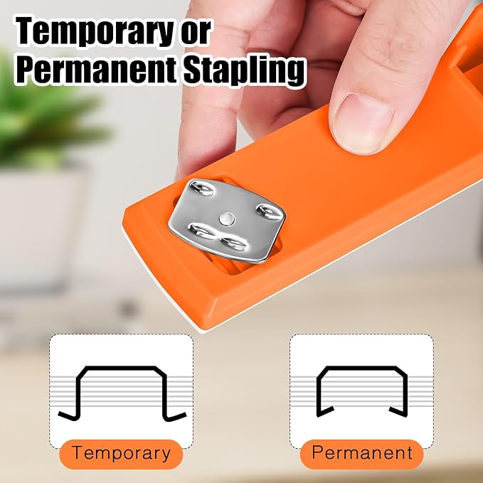 Stapler 25 Sheet Capacity with 1000 Staples and Staple Remover, Orange | Staplers for Desk, Non-Slip Office Stapler with Staples for classroom, home, School