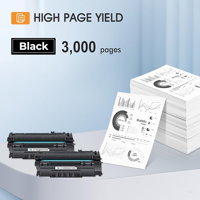 49A Q5949A 1320 Toner Cartridge Black 2-Pack 53A Q7553A 53X 49X Q5949X | Compatible for HP 49A Q5949A for Laserjet 1320 Toner Cartridge 1320tn 1320nw 1320n 1160 3390 3392 P2015 P2015dn Printer