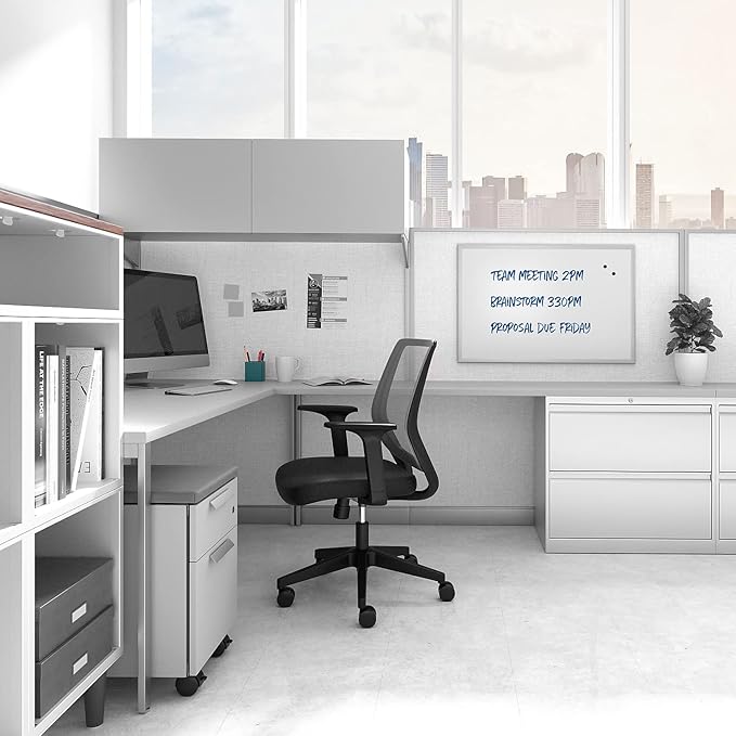 TRU RED Steel Magnetic Whiteboard | Dry Erase Board for Wall, White Board with Satin Frame, 3 ft x 2 ft, + 4 Multicolor Markers