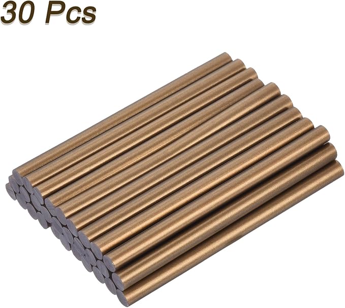uxcell Mini Hot Glue Gun Sticks 4"x0.27" High Sticky Bronze Gold 30pcs | High Sticky,Small,Hot Glue Sticks for Glue Gun