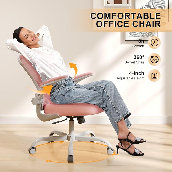 Office Chair|Ergonomic Desk Chairs 330LBS Capacity | Flip-up Armrests,Mesh Computer Chair,High Back,Comfy Work,Adjustable Lumbar Support