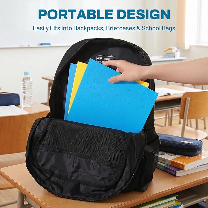 SUNEE Folders with Pockets(25 Pack, Blue), 2 Pocket Folders Fit Letter Size Paper, Paper File Folder for School Office Home Business