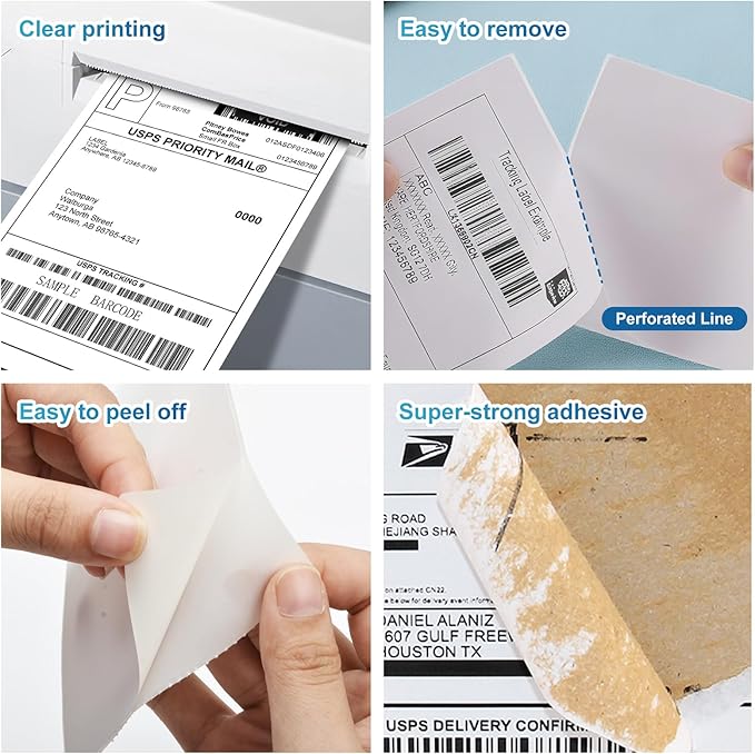 9527 Product 4x6 Direct Thermal Shipping Labels for Zebra 2844 ZP-450 ZP-500 ZP-505,Blank,450 Labels/Roll, 1" Core (12 Rolls)