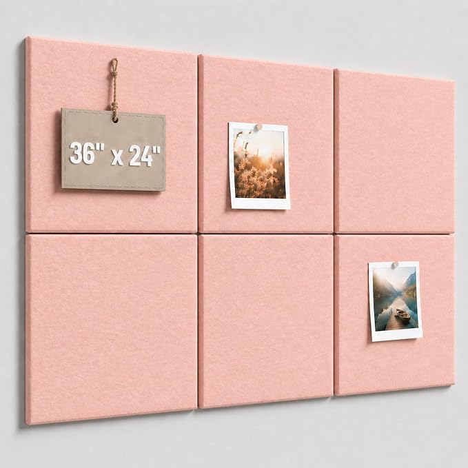 Felt Bulletin Board Tiles, Large Cork Board Alternative,24 x 36 in | 0.35 in modular felt wall tiles for notes, photos, schedules, reminders in offices, classrooms, home and office workspaces