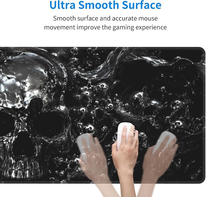 Skull Mouse Pad XL Large Mousepad Non Slip Rubber Base Desk Mat for Laptop Computer Gaming 31.5" X 12"