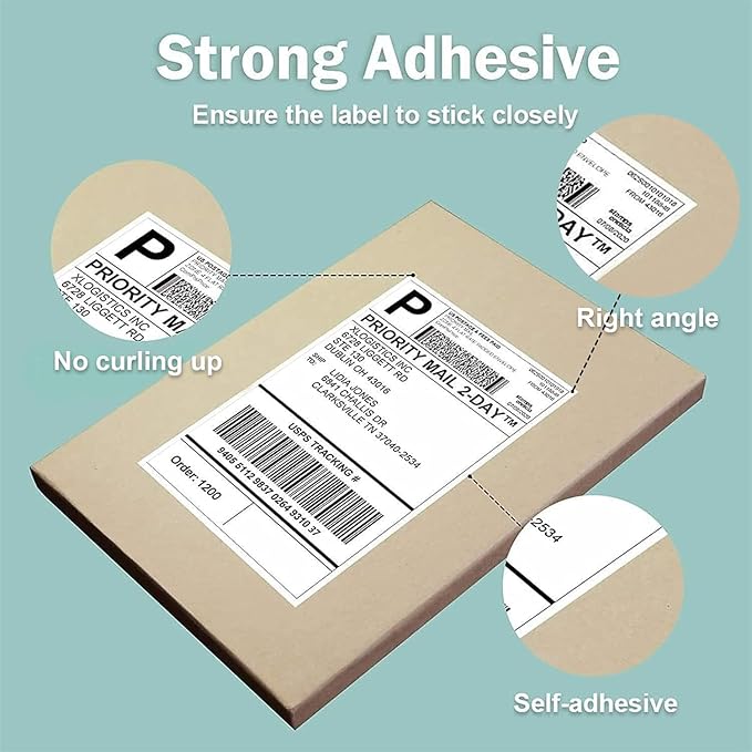 LabelMore Half Sheet Self Adhesive Shipping Labels for Laser & Inkjet Printers - White (20000 Labels)