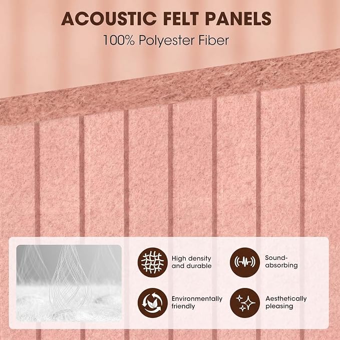 Arched Felt Bulletin Board 47" x 24", High-Density Cork Board Alternative for Office & Wall Decor, DIY Corkboards for Wall with 30 Push Pins & 50 Adhesive Tabs, Picture-Board for Home (Pink)