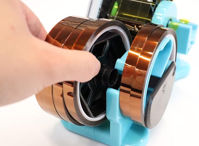 Blue Heat Tape Dispenser Sublimation - Multiple Roll Cut Heat Tape Dispenser Sublimation for Heat Transfer Tape, Semi-Automatic Tape Dispenser with Compartment Slots and 1" & 3" Double Reel Cores