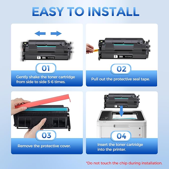 58A CF258A Black Toner Cartridges 2 Pack Compatible for HP 58A CF258A 58X CF258X Toner Compatible for HP Laser Jet Pro M404 M404n M404dn M304n MFP M428fdw M428fdn M428dw M428 Enterprise M430f M406dn