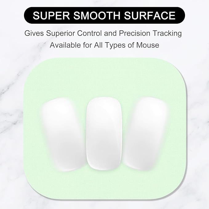 Hsurbtra Mouse Pad, Premium-Textured Small Square Mousepad 8 x 9 Inch Green, Thick 3 mm Anti-Slip Waterproof Rubber Pretty Cute Computer Mat for Office Home Gaming Laptop Men Women Kids