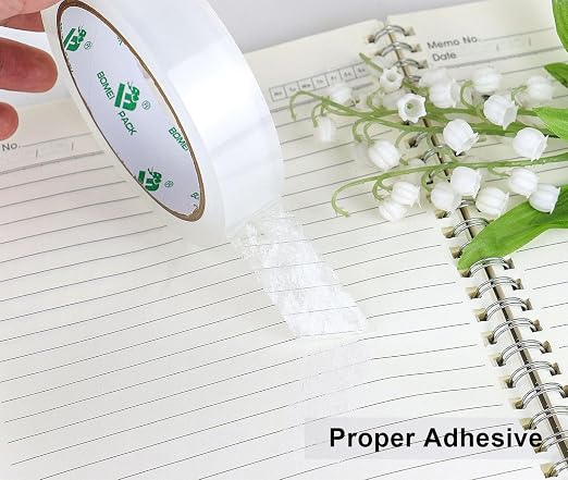 BOMEI PACK 8Rolls Clear Tape Refills for Dispenser, 1 inch x 60yds, Transparent Gift Wrap Tape 3inch Core for Home, Office
