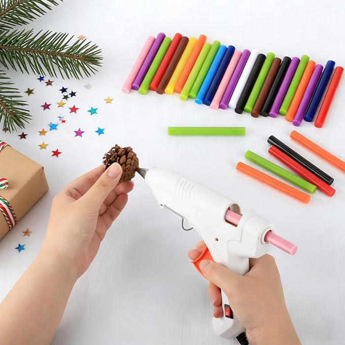 72 Pack 0.43 x 4 in Colored Hot Glue Sticks Full Size, 12 Colors Hot Melt Glue Sticks for DIY Art Craft, Sealing, General Repairs and Gluing Projects