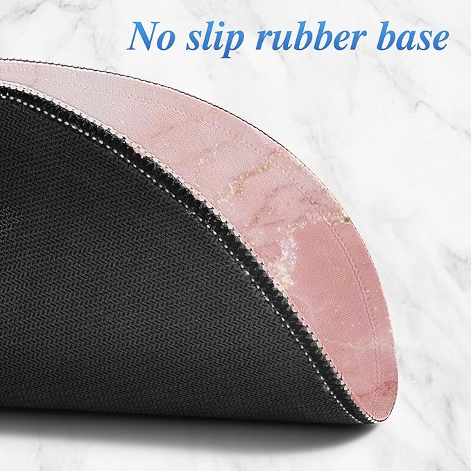 Round Mouse pad, high-end Texture, Sewn Edge Design, Anti-Slip Rubber Base. 8.6 x 8.6 inches (Pink Sparkle)