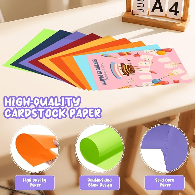 360 Sheets Colored Cardstock Paper 8.5 x 11, 9 Assorted Colors Construction Papers, Thick Cardstock Printer Paper 8.5 x 11, 200 GSM Card Stock Papers for Printing, DIY Crafts, Card Making, Invitations
