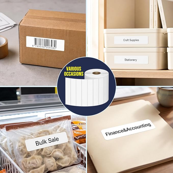 L LIKED 1400 Thermal Labels 4"x1", Permanent Adhesive Shipping Labels | BPA Free, Block Old Information, Perforated Easy-Tear, Compatible with Rollo, Zebra and Other Desktop Printers