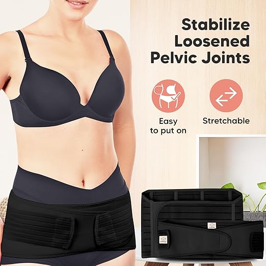 3 in 1 Postpartum Belly Support Recovery Wrap – Postpartum Belly Band, After Birth Brace, Slimming Girdles, Body Shaper Waist Shapewear, Post Surgery Pregnancy Belly Support Band(Midnight Black, 2XL)