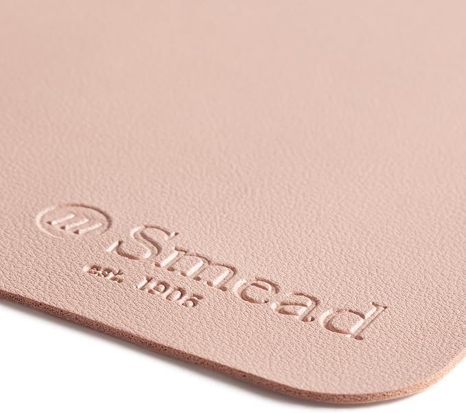 Smead Desk Pad, Vegan Leather Desk Mat with Non-Slip Faux Suede Backing, Perfect Desk Organizer for Office Decor, 23.6” x 13.7” Small, Dusty Rose (64839)