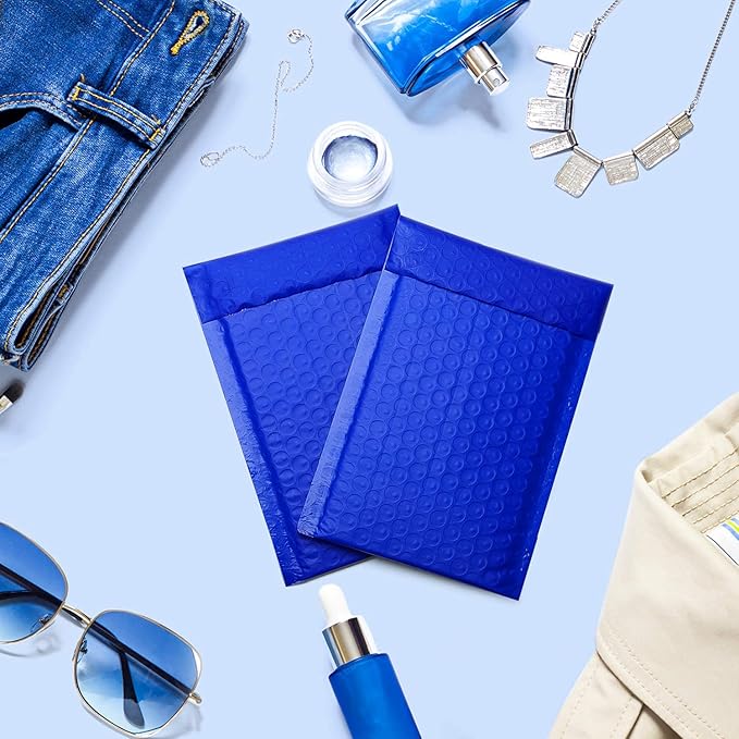 Metronic 800PC Bubble Mailers 4x8 Bulk Small Bubble Mailer Self-Seal, Mailing Envelopes, Padded Envelopes, Packaging for Small Business, Jewelry, Father's Day Gift, Royal Blue